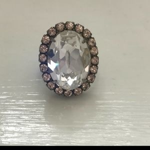 Sorrelli Clear Pink Adjustable Ring